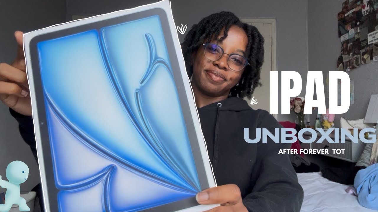 ipad air 6 unboxing + accessories 🩵🪼 | (blue) 