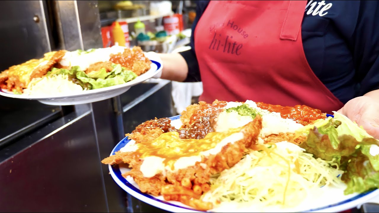 創業６０年のデカカツ山盛り！京大生ご用達のデカ盛りハイライトの仕込みに密着！Japanese traditional cutlet restaurant founded 60 years ago