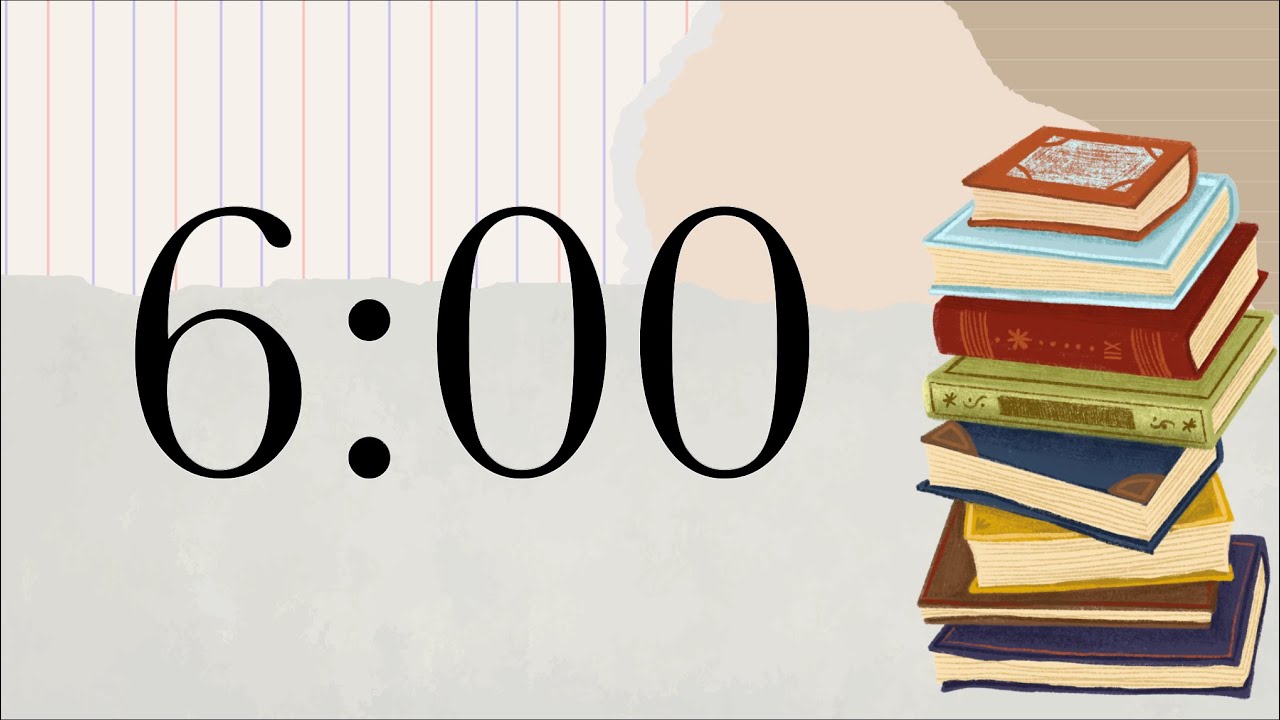 6 Minute Reading Timer (Piano Tones at End)