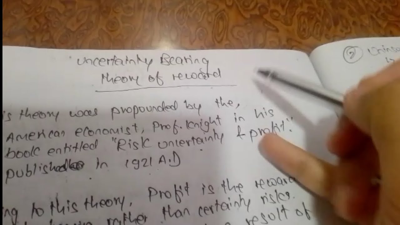 Uncertainty bearing theory of profit (5marks) class 12 NEB Economics
