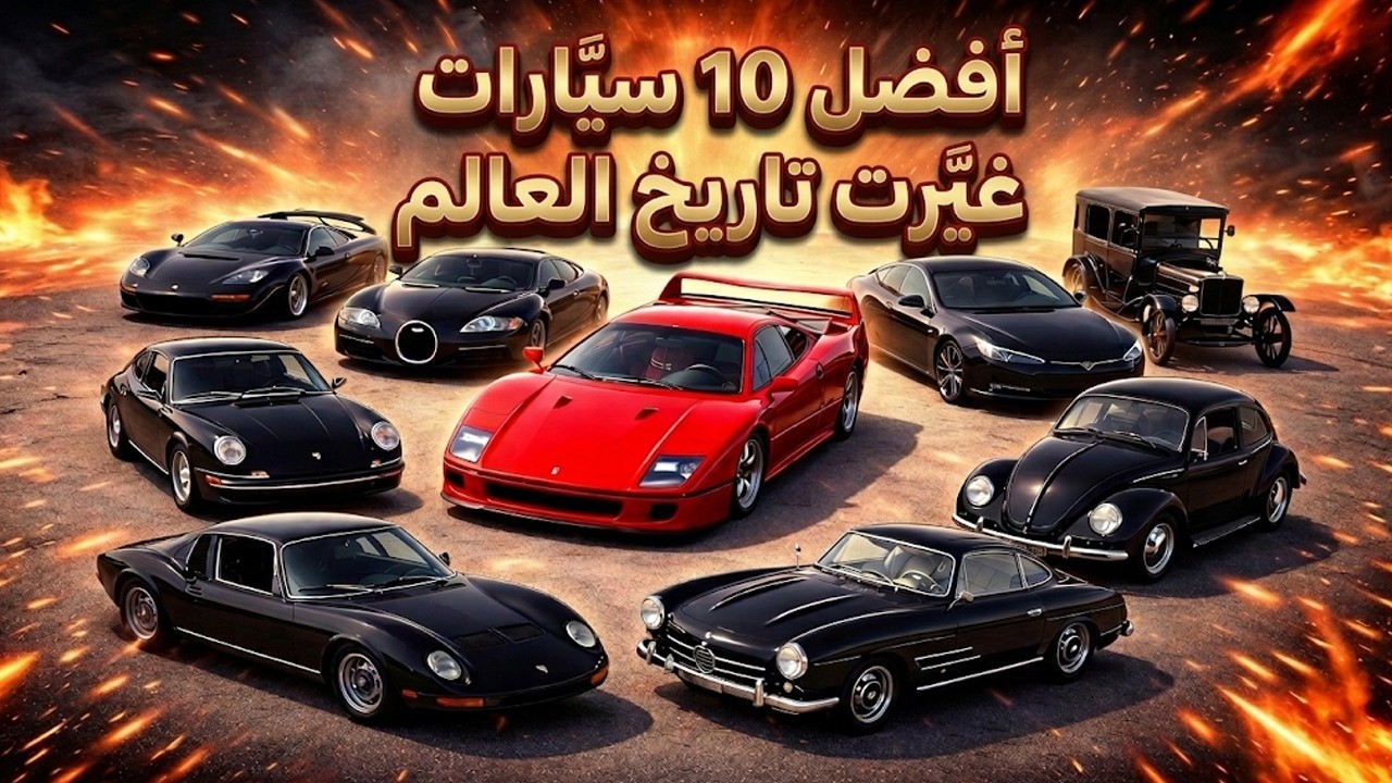 أفضل 10 سيارات غيرت تاريخ العالم… من الأساطير الكلاسيكية إلى ثورة المستقبل!