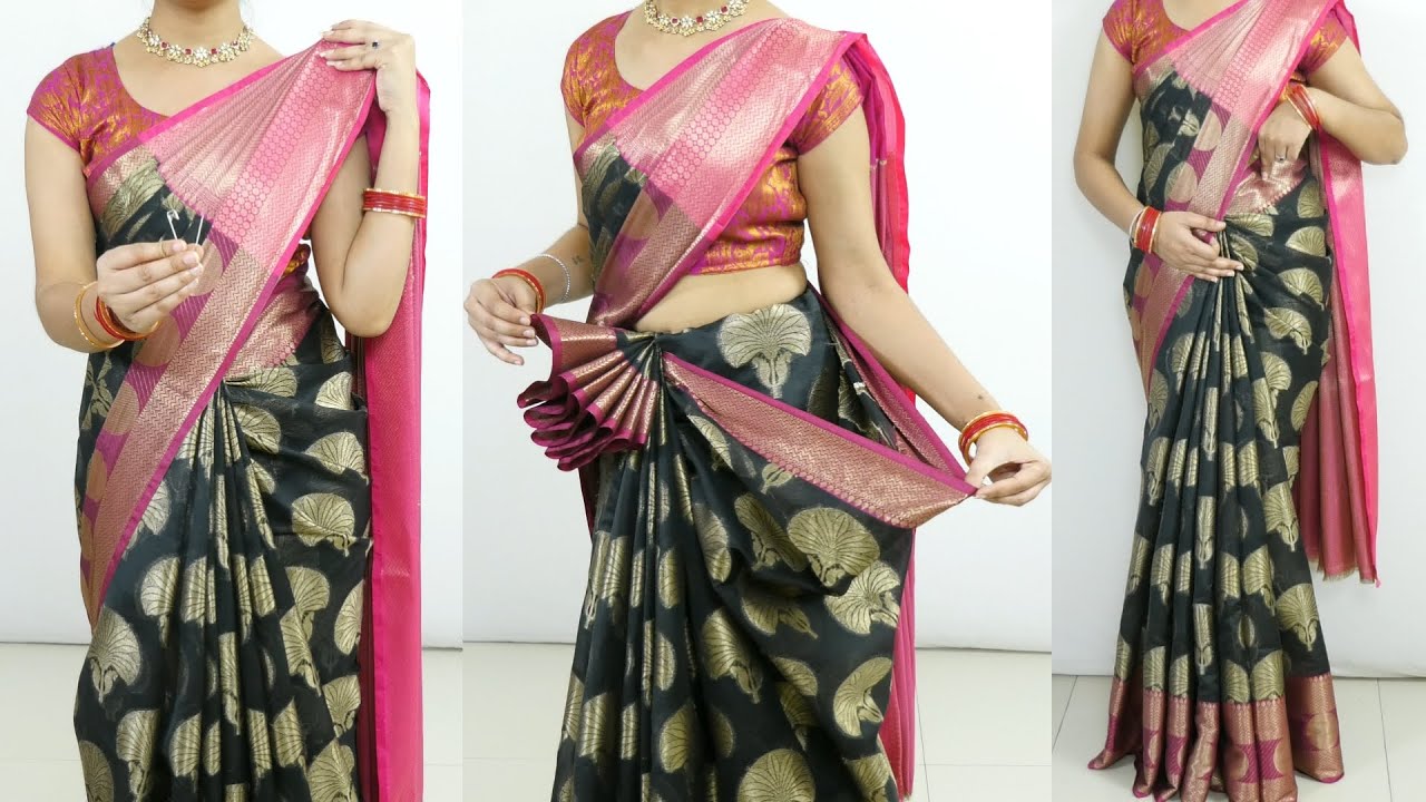 Quick & Comfortable Saree Draping Tutorial Steps | How To Look Tall and Slim in a Saree