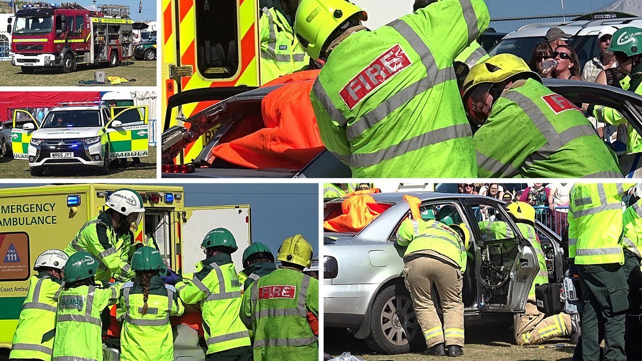 Eastbourne 999 weekend road traffic collision demonstration 2017