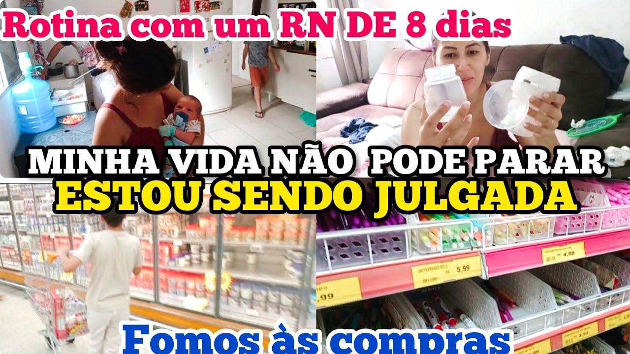 ROTINA POS PARTO COM RN DE 8 DIAS/ FUI AS COMPRAS / MATERIAL ESCOLAR  2026 