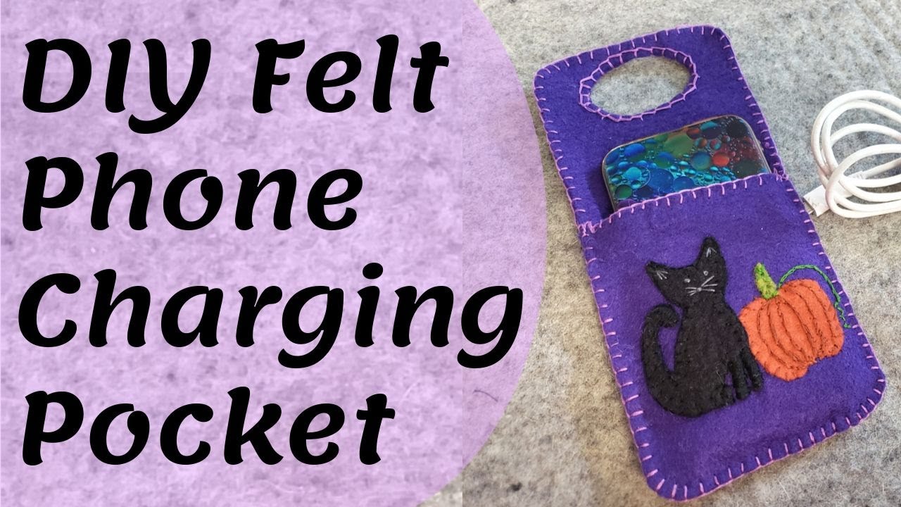 DIY Felt Cell Phone Charging Pocket - Free Pattern