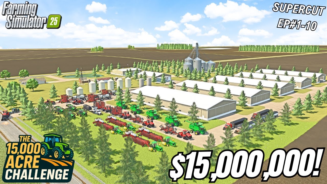 I SPENT 1 YEAR BUILDING A $20,000,000 MEGA FARM ON A MASSIVE 16X MAP! | 15,000 ACRE CHALLENGE | FS25