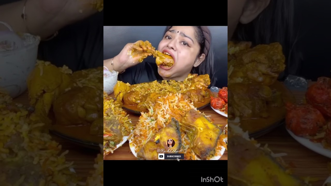 ASMR SPICY 🔥 CHICKEN BIRYANI 