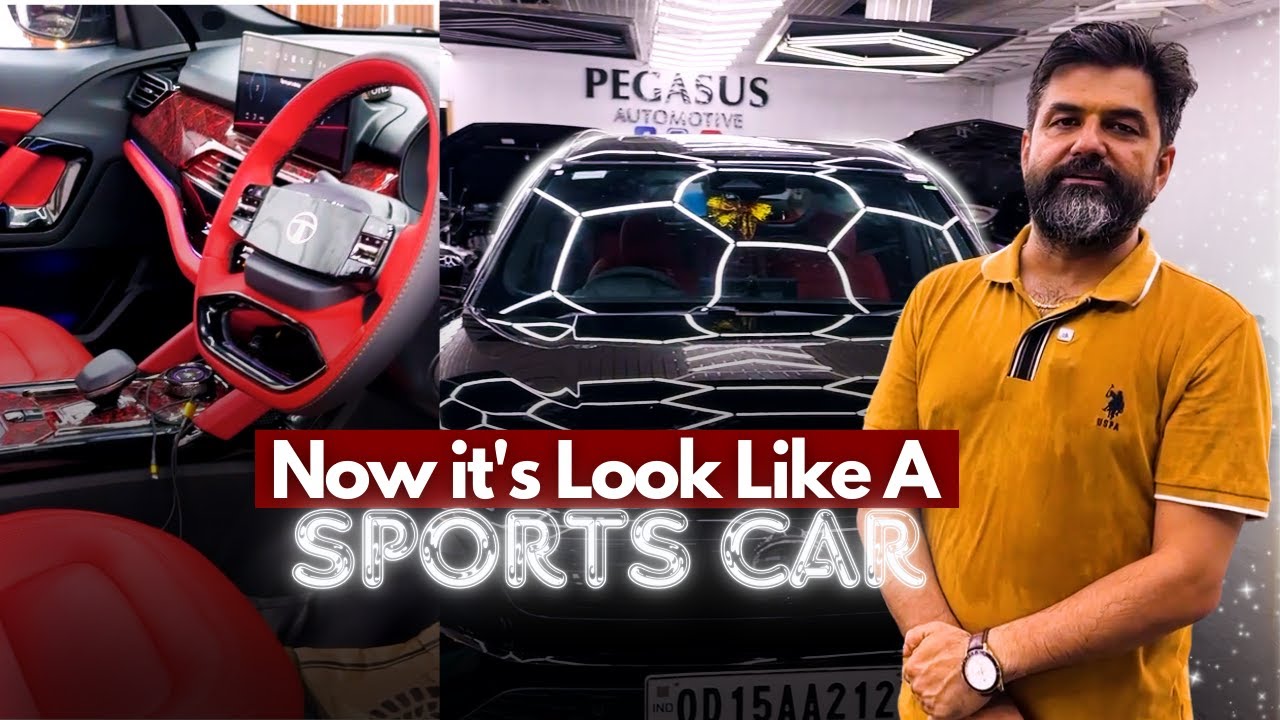 Sporty interior in Tata Harrier 🏎️🏎️||Red and black || Mafia Car || Pegasus Premium