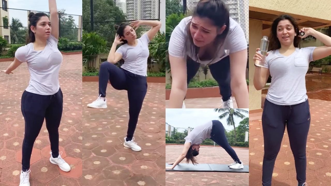 Tamanna Bhatia Full Body Full Workout Session In Outdoors 