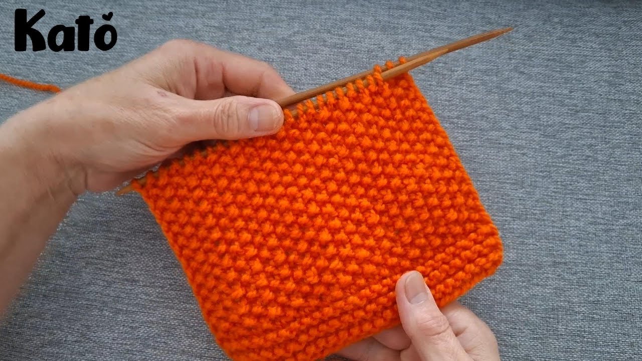 Knitting pattern for beginners - Rice stitch pattern