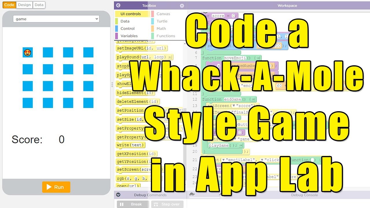 Code a Whack-A-Mole Style Game in AppLab [Code.org Programming for Beginners]