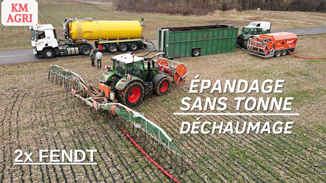 FENDT 720 & 828 💪 | ÉPANDAGE SANS TONNE & DÉCHAUMAGE 2022 | SCEA DES LONGCHAMPS !