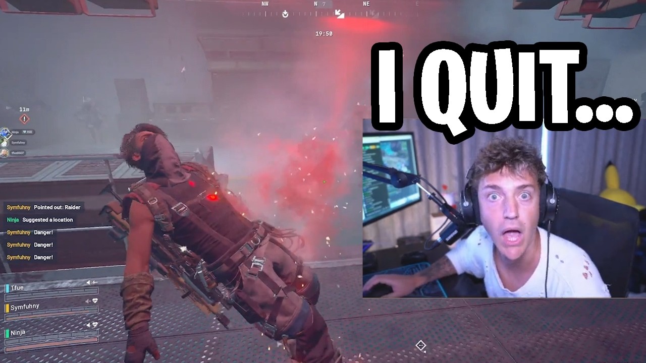 Ninja выходит из себя и прерывает трансляцию, в то время как Tfue кричит во весь голос...