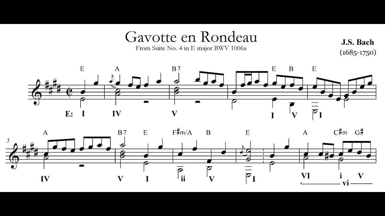 Gavotte en Rondeau BWV 1006a, John Hall Guitar