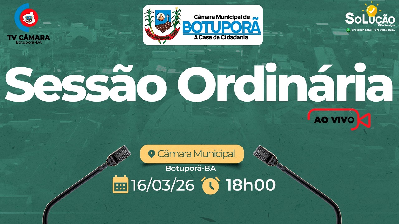 08ª SESSÃO ORDINÁRIA DO I PERÍODO DA CÂMARA MUNICIPAL DE BOTUPORÃ 2026