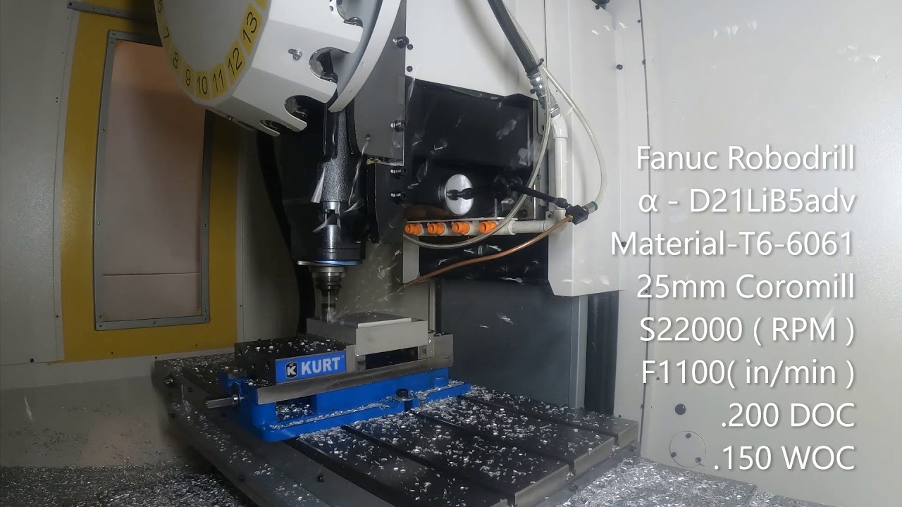 Fanuc Robodrill cutting at 1100IPM!