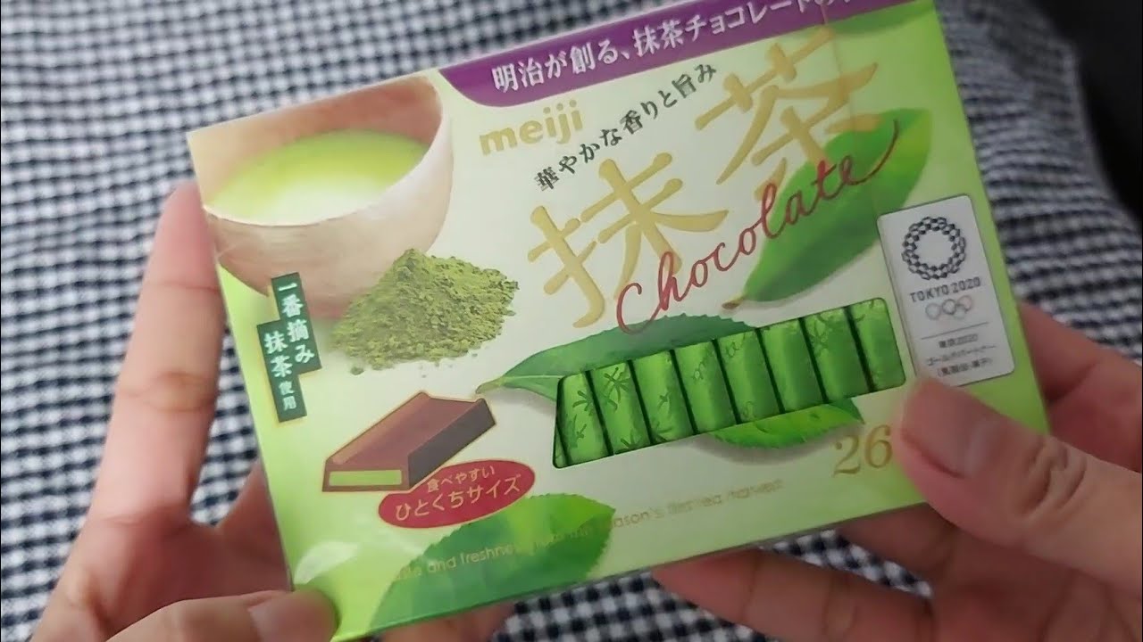 Meiji MATCHA CHOCOLATE 26 BLOCKS Unboxing Video