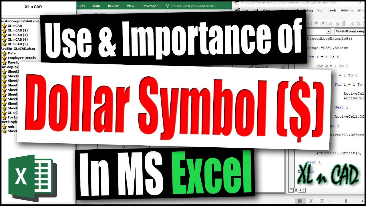 Use of Dollar symbol in Excel