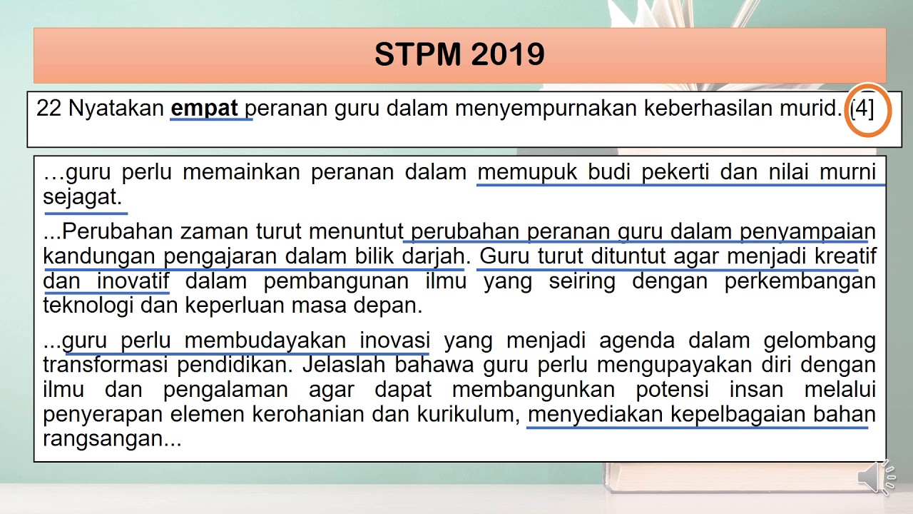 Teknik Jawab Soalan BM STPM S1: Bahagian B