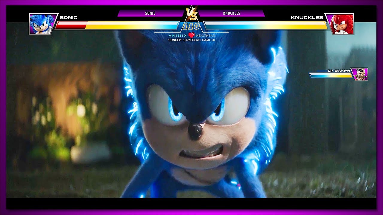 Knuckles vs Sonic First Fight with Healthbars | Concept Game UI