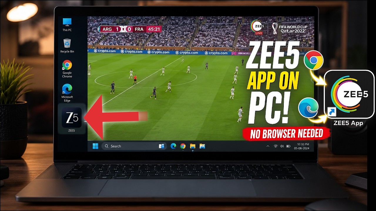 How to Install ZEE5 as a Desktop App on Windows | Watch FIFA World Cup Faster