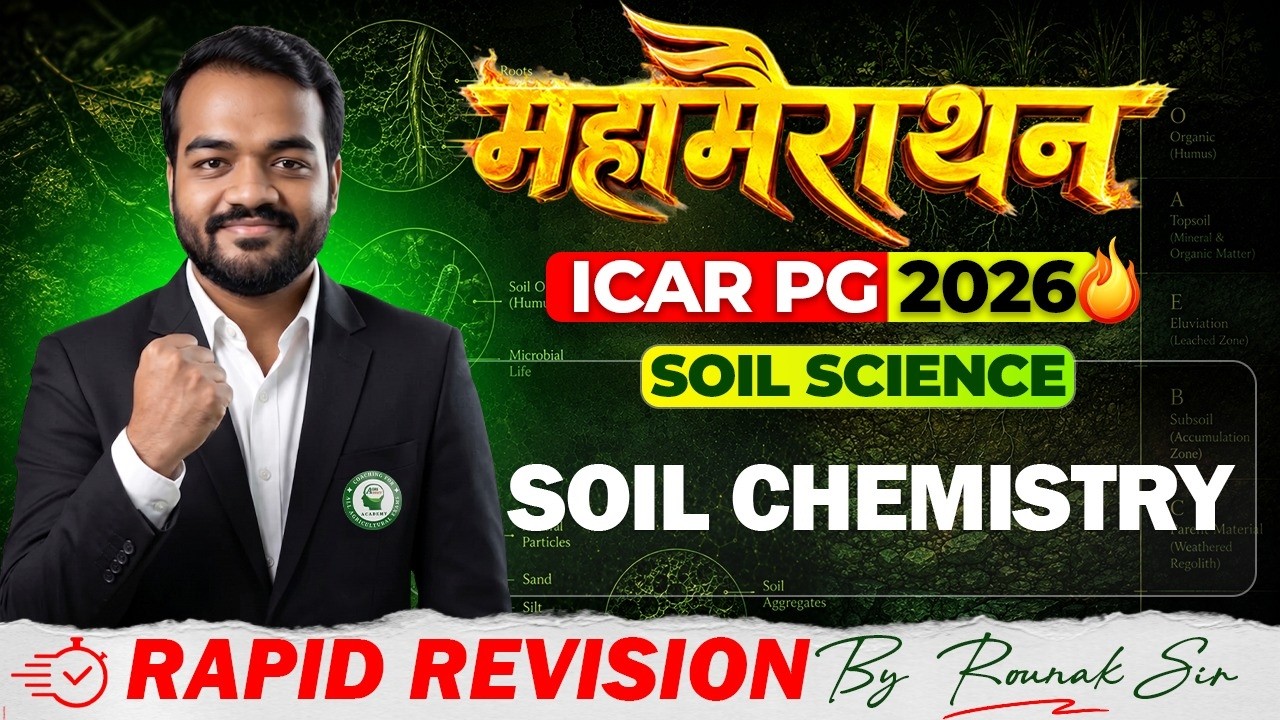 ICAR PG 2026: Soil Chemistry MAHAMARATHON 🔥| Rapid Revision by Rounak Sir