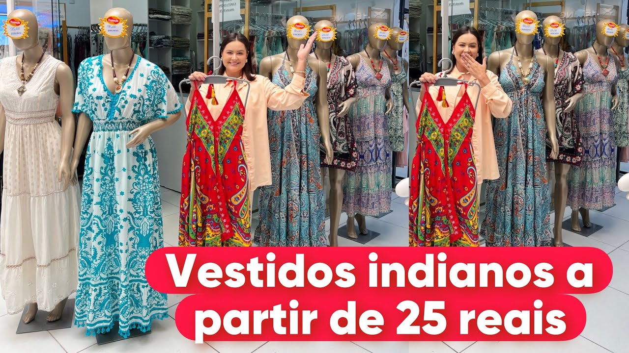 😍Vestidos indianos lindos e BARATOS NA 44 / a partir de 25 REAIS