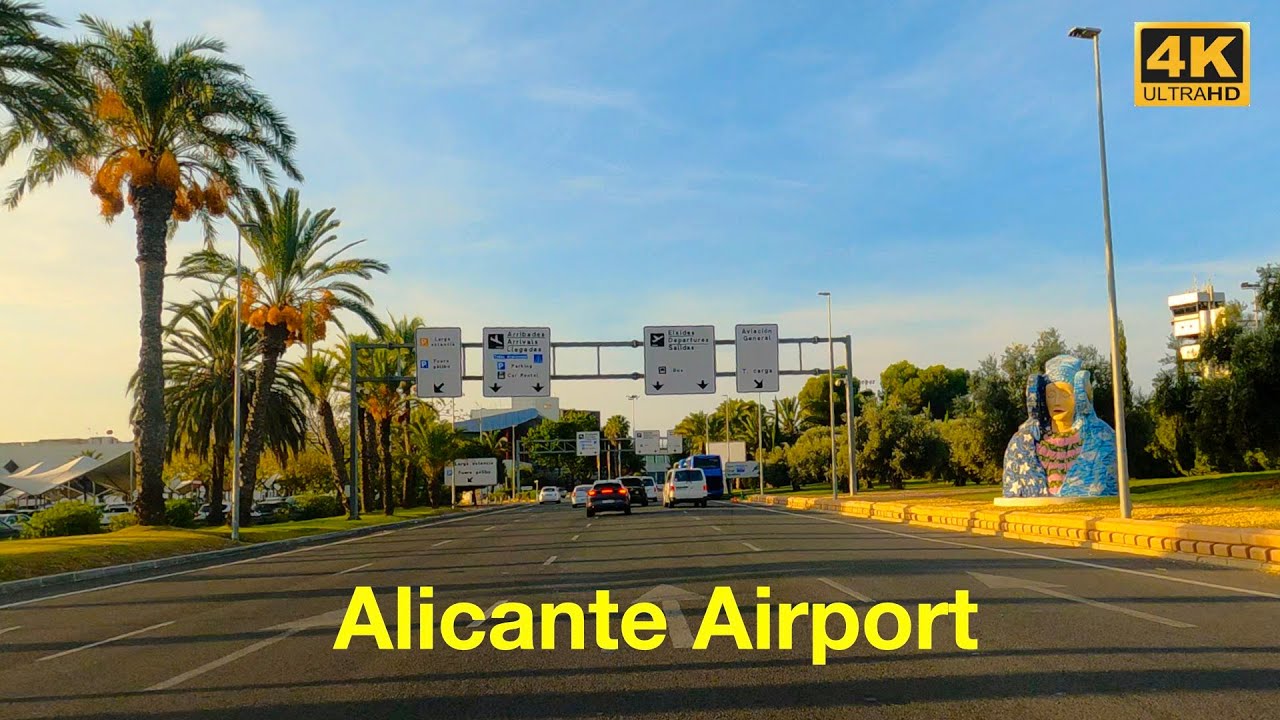Morning Drive From Castalla Internacional To Alicante Airport, Spain 🇪🇸 in 4K