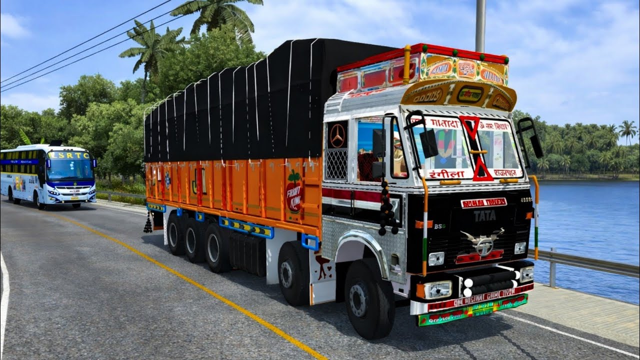 TATA 16 Chakka Truck 🚛 | Heavy Apple Load Delivery 🛣️ | BUSSID Gameplay✅