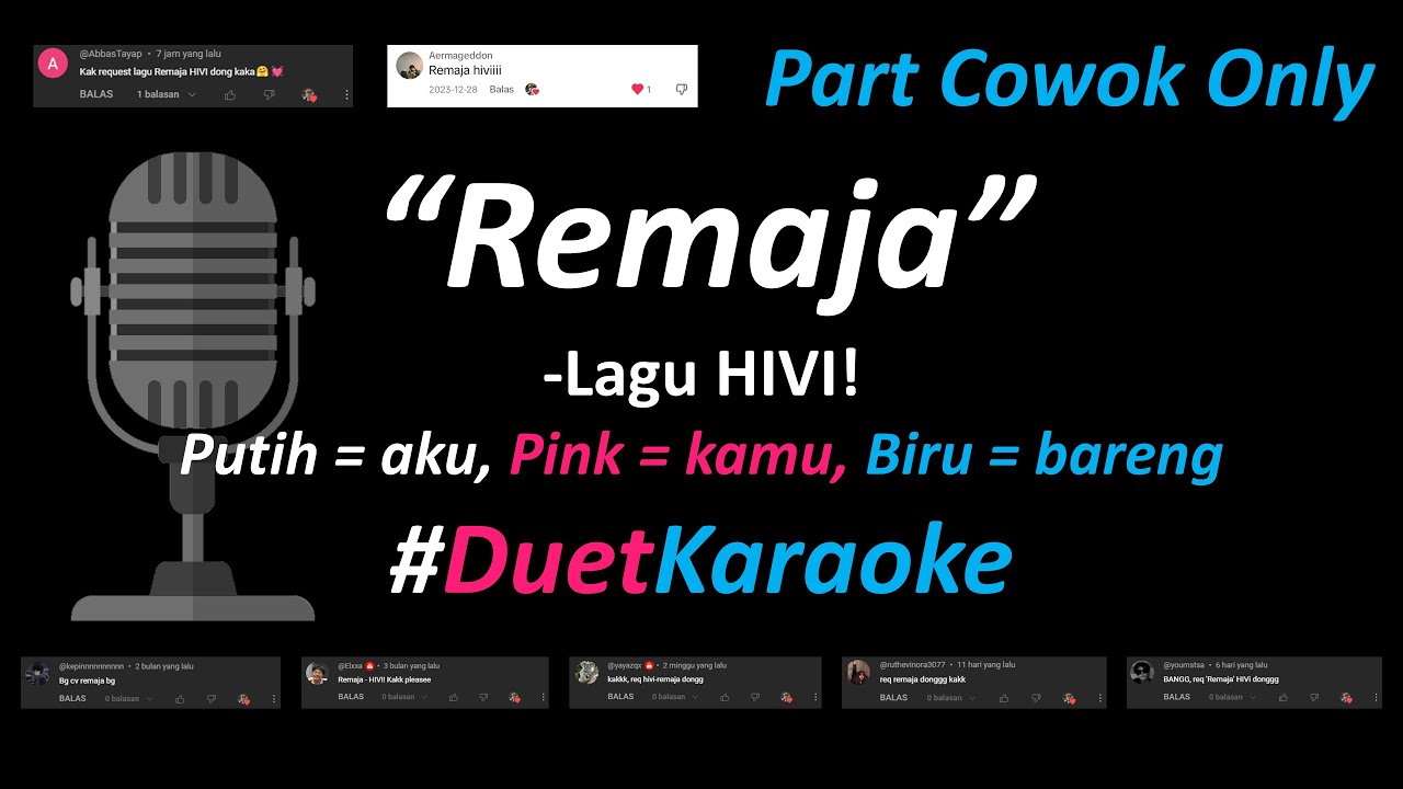 HIVI! - Remaja (Duet Karaoke Version - Part Cowok Only) | Cover