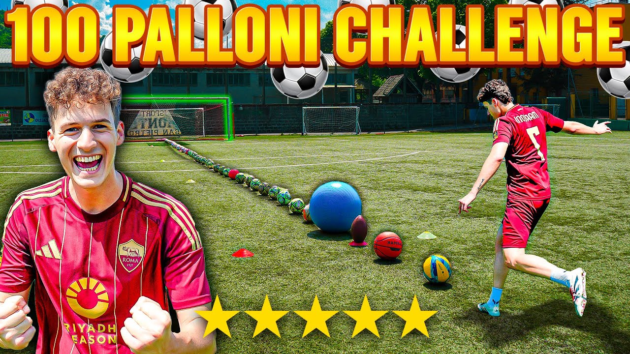 100 PALLONI FOOTBALL CHALLENGE | FEDERICO MARCONI (Campione YouTuber League ) 🏆⚽️