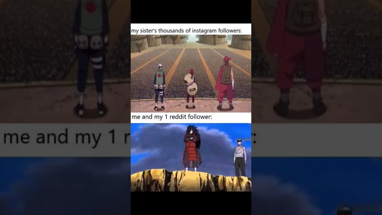 Instagram vs Reddit Followers Naruto Style 💥😂