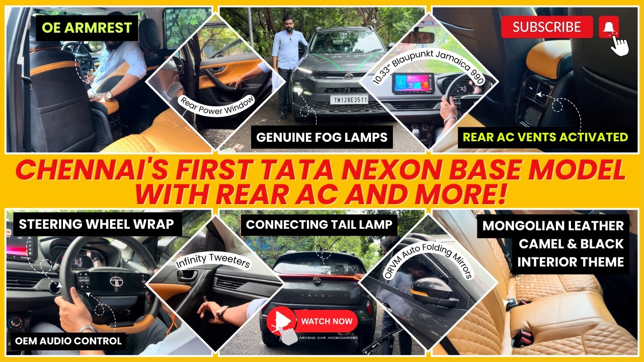 Chennai's 1st Tata Nexon Base to Top with Rear AC! ✅ Genuine Accessories ✅ Nexon Modification