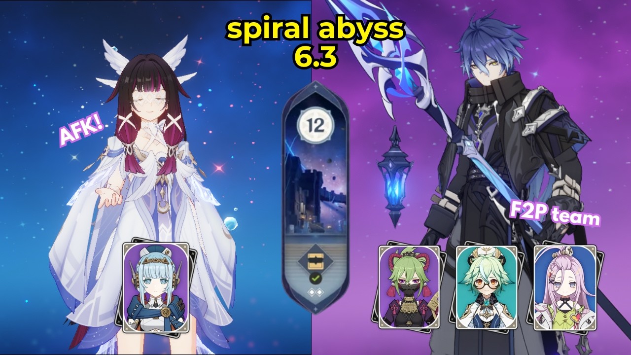 ONLY TWO CHAR | NEW SPIRAL ABYSS 6.3B | COLUMBINA WHEELCHAIR & FLINS F2P #genshinimpact #spiralabyss