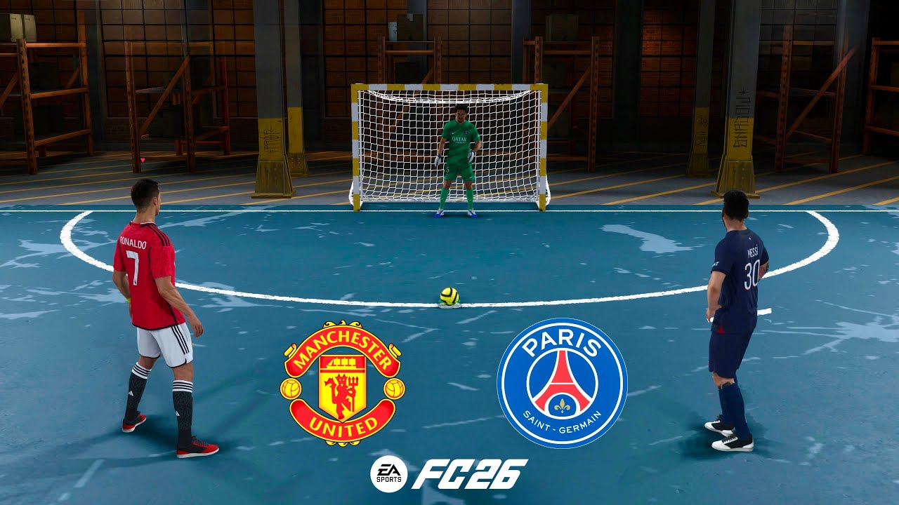 FC 26 Volta | Ronaldo Messi Neymar Mbappe Haaland Vinicius | Man United vs PSG - Penalty Shootout