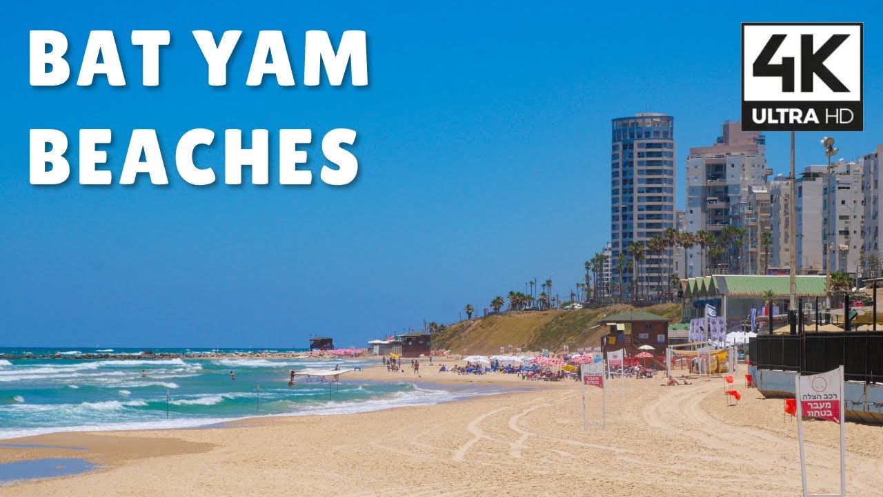The BEACHES 🏖️ of BAT YAM, Israel | 4K Relaxing Virtual Walk