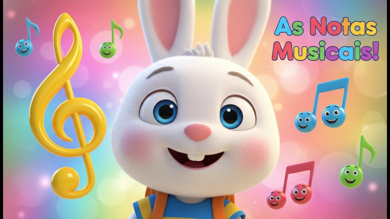 🎵Coelho Pipo Canta as Notas Musicais! Dó, Ré, Mi, Fá, Sol, Lá, Si! 🎶 Música Educativa para Crianças!