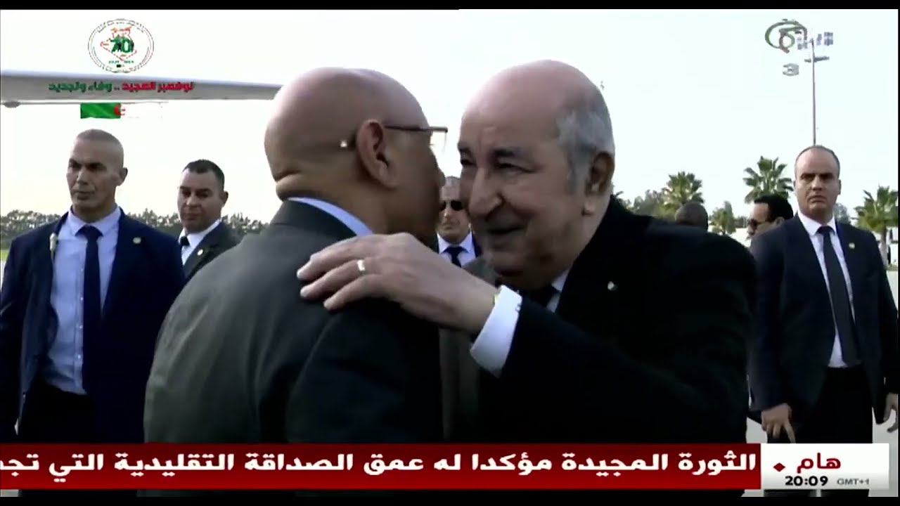 مطار الجزائر الدولي - رئيس الجمهورية يستقبل نظيره الموريتاني