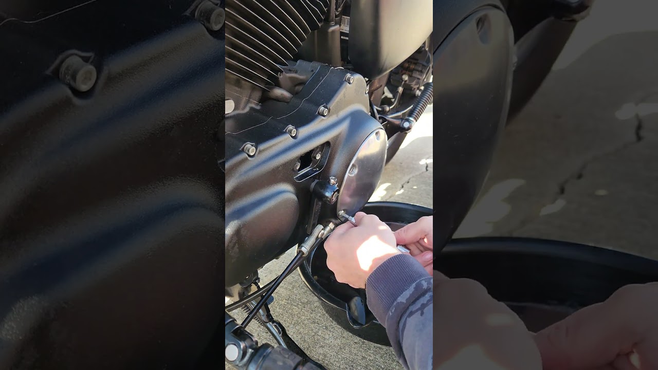 Harley davidson iron 883, quick primary and oil change.