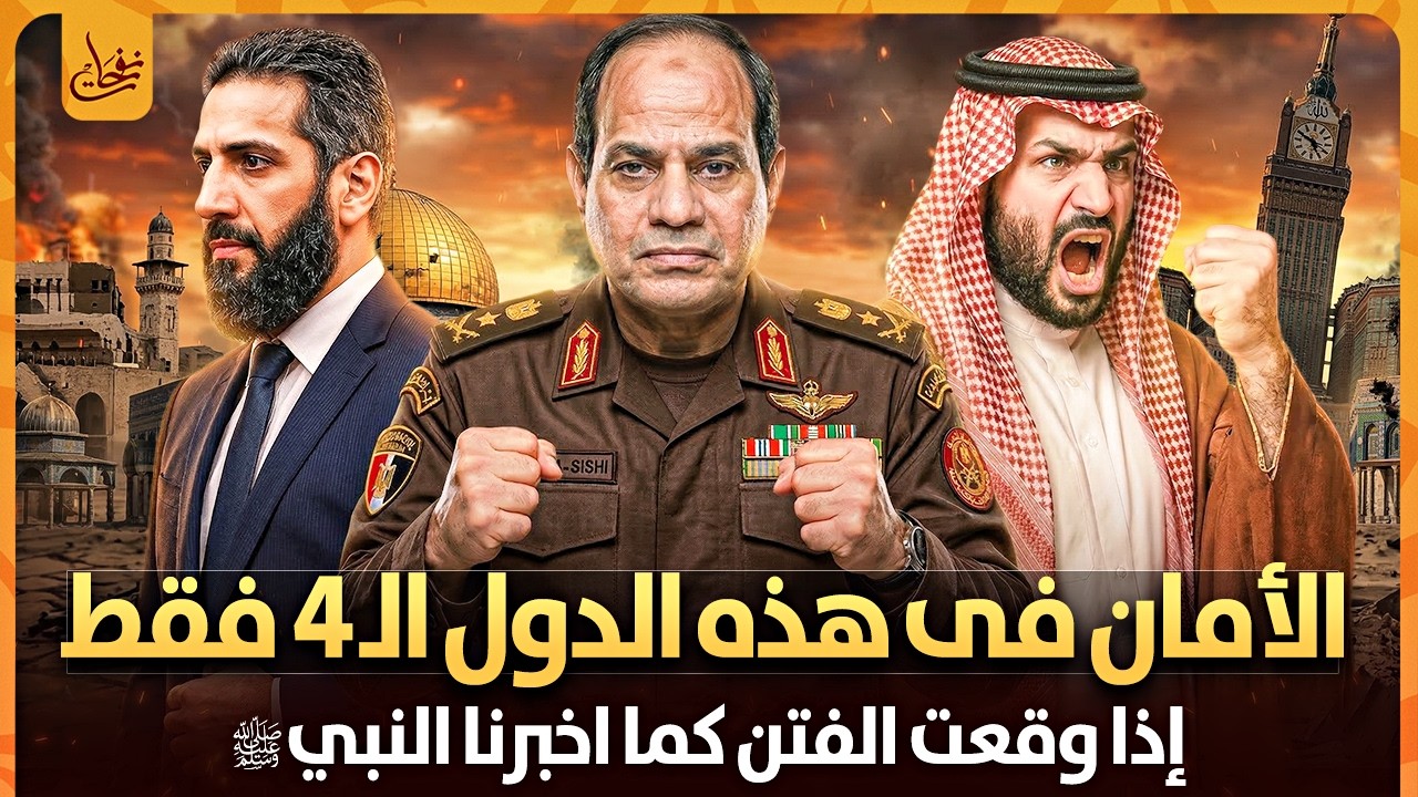 اذا وقعت الفتن قى الارض فالامان فى هذه الدول الاربعه فما هى تلك الدول وهل سوريا وبلاد العرب منهم؟