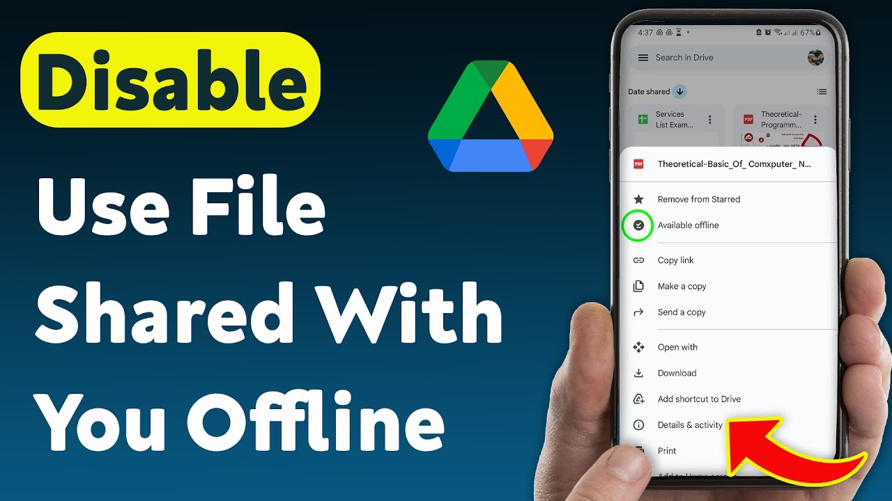 How To Disable Use Google Drive File Shared With you Offline (Updated)
