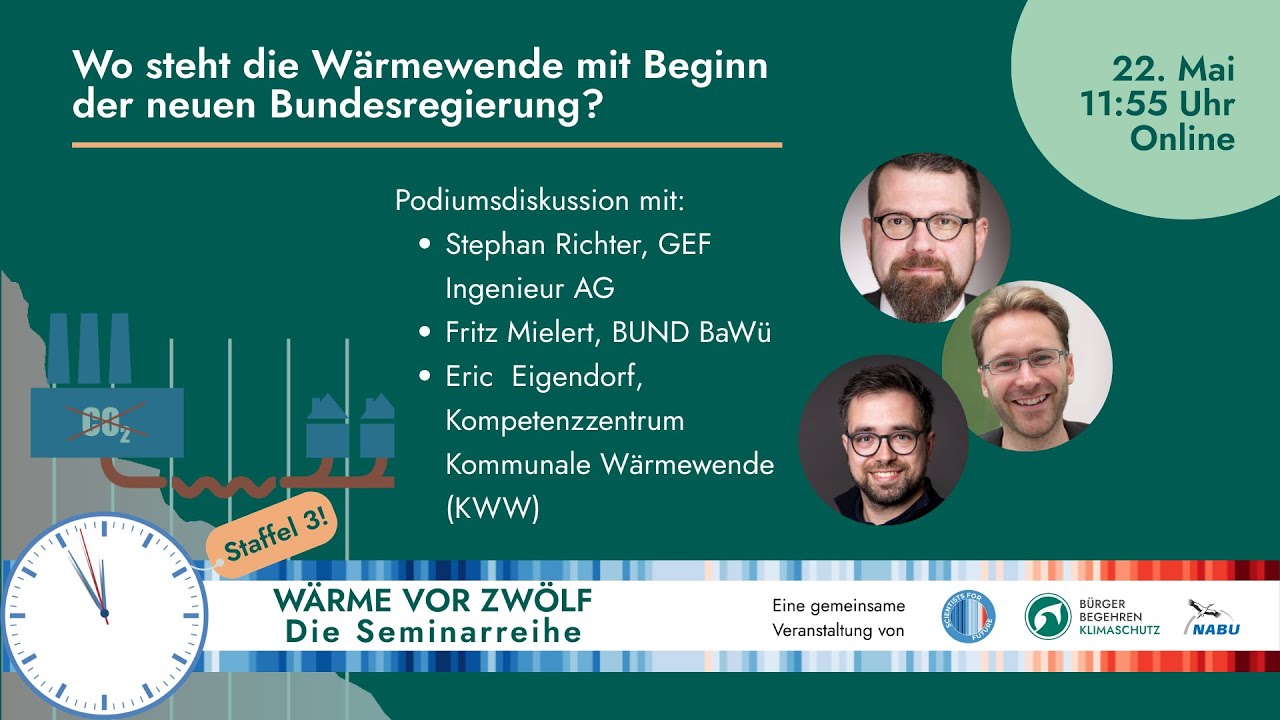 Wo steht die Wärmewende mit Beginn der neuen Bundesregierung (Seminarreihe 'Wärme vor zwölf')
