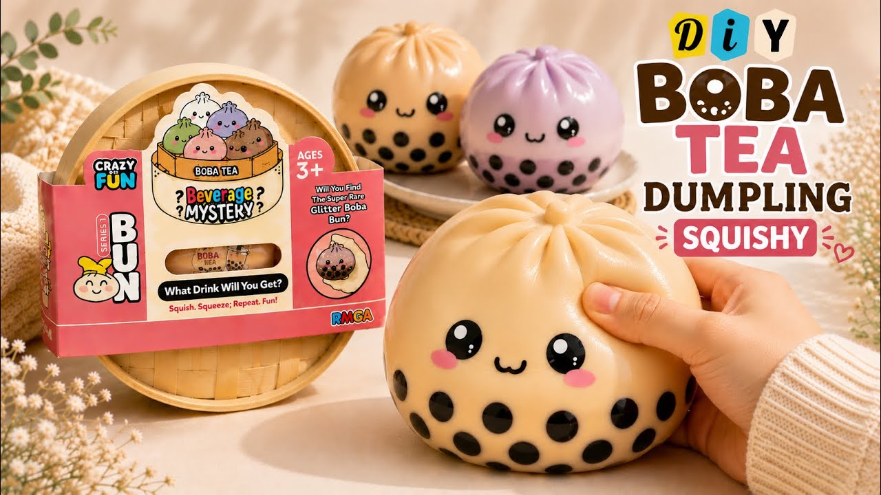 I made the VIRAL Boba Tea Dumpling Squishy! 🧋🥟✨