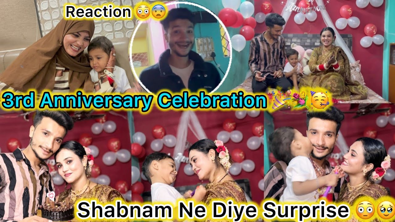 3rd Anniversary Celebration 🎉🥳 | Shabnam Ne Diye Surprise 🥹❤️ | Mushab Vlog