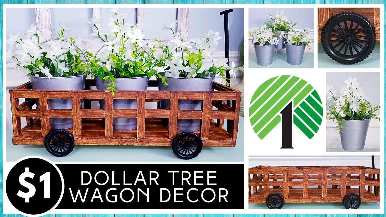 NEW DOLLAR TREE DIY WAGON Home Decor | Tumbling Tower Blocks Craft |  Beautiful Centerpiece & Decor!