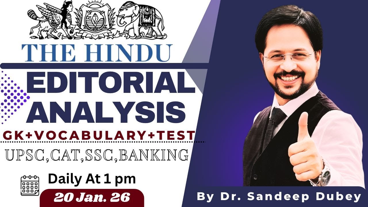 20 Jan Editorial |The Hindu Explained in Hindi | Dr. English Exam Guru | vocabulary | GK