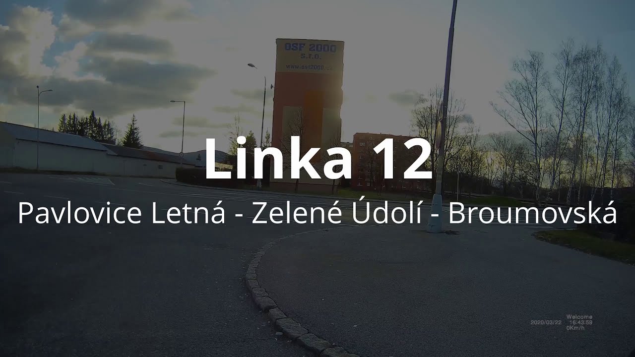 Linka 12: Pavlovice Letná - Zelené Údolí - Broumovská