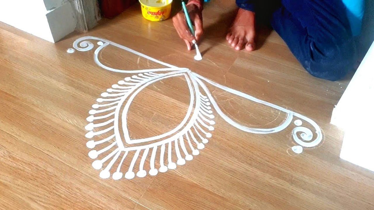 alpona design laxmi puja