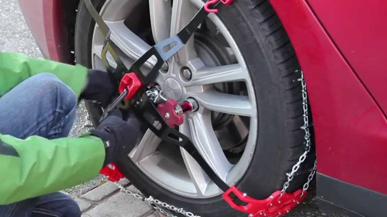 How to install snow chains on a Tesla Model S