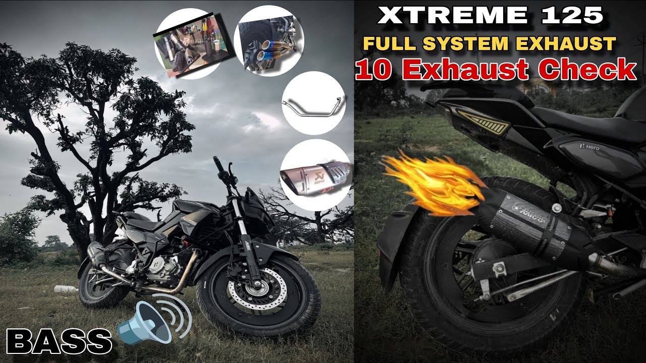 Xtreme 125 r full system exhaust 🔊 bend pipe 🔥 Checked 10 exhaust Sound Full Bass